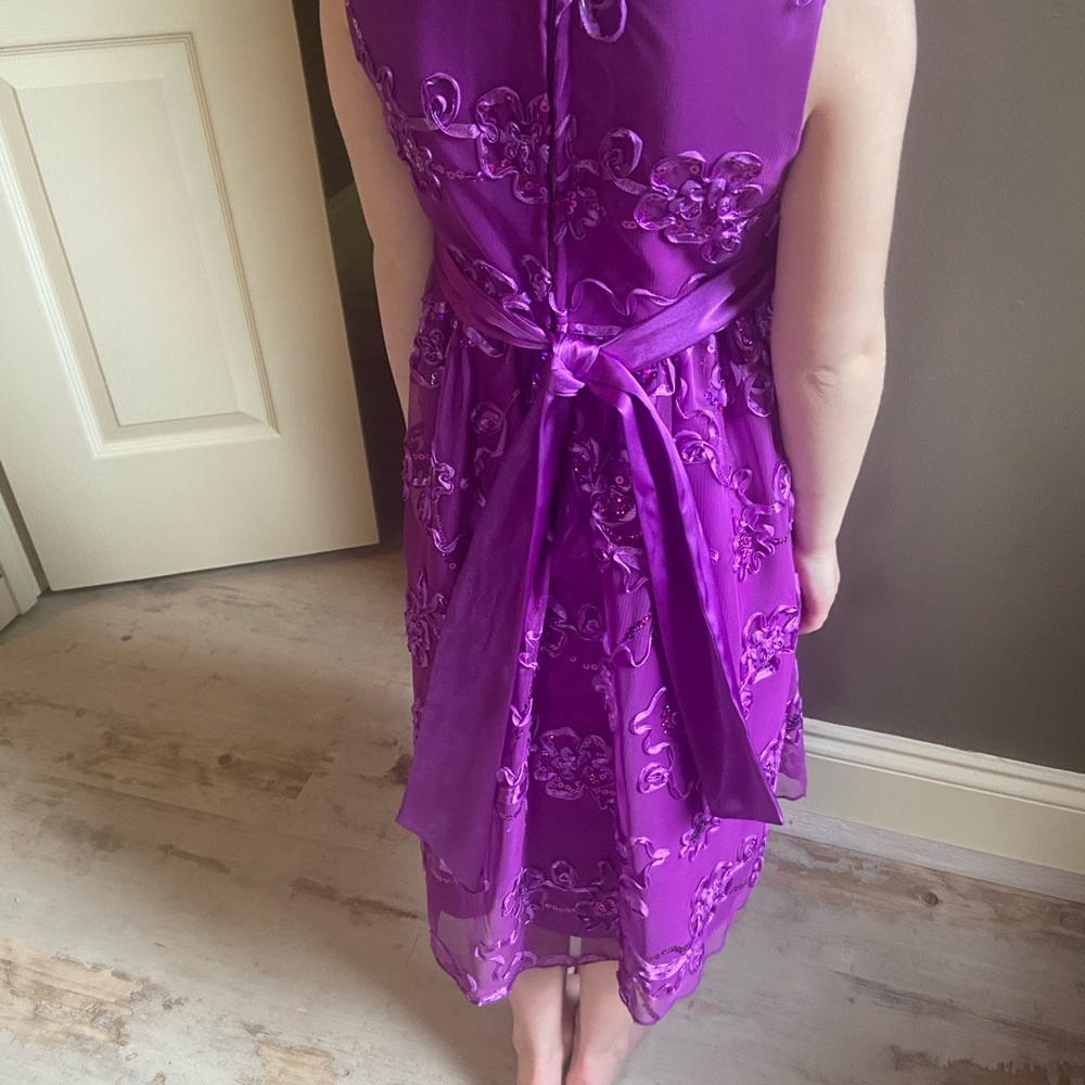 Little Girls purple embellished dress - Picture 3 of 6